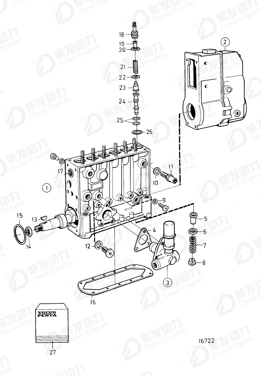 volvo penta Injection pump 864818 Drawing